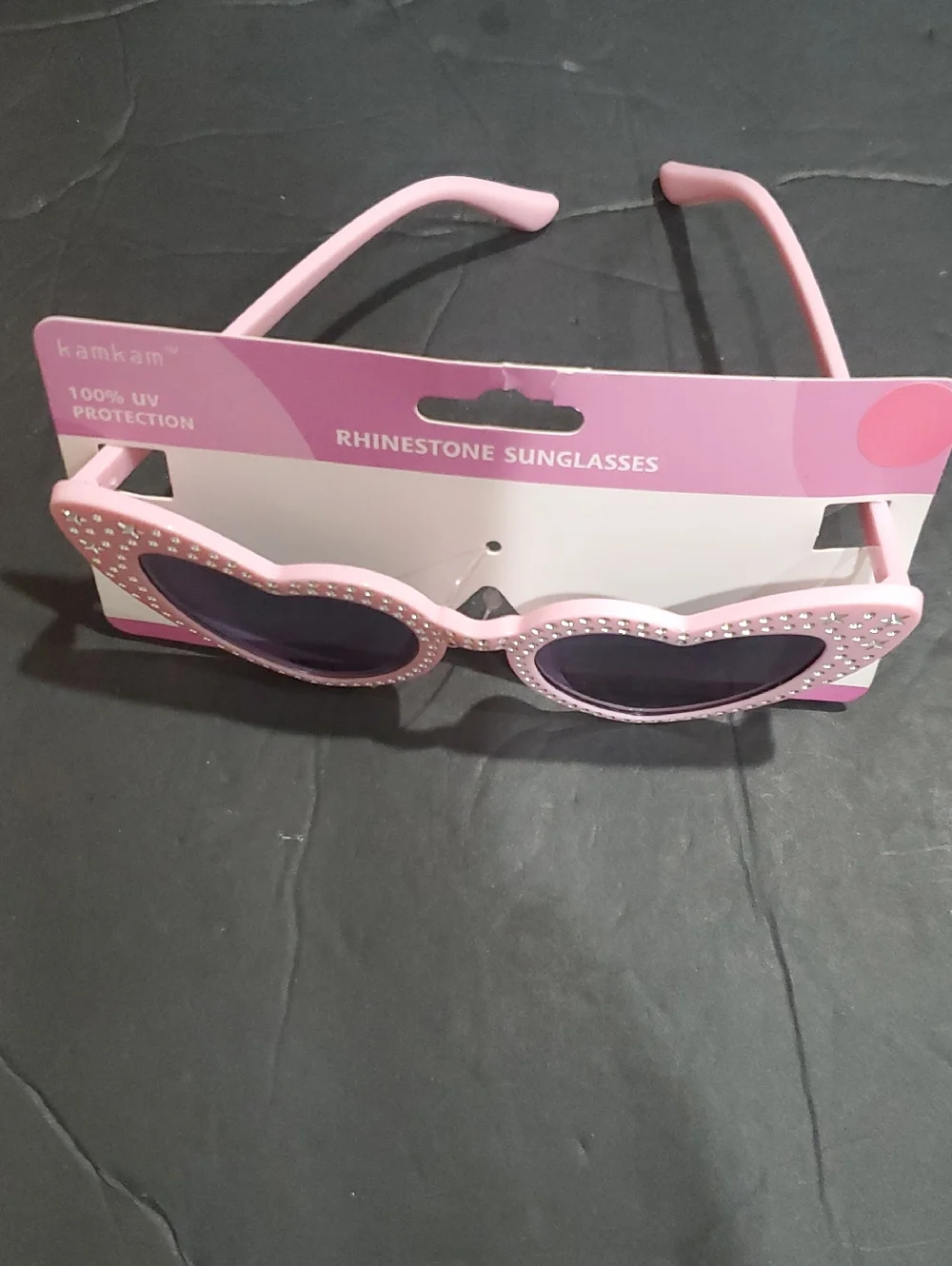 Pink rhinestone studded‎ bling retro heart shaped cat eye Sunglasses brand new